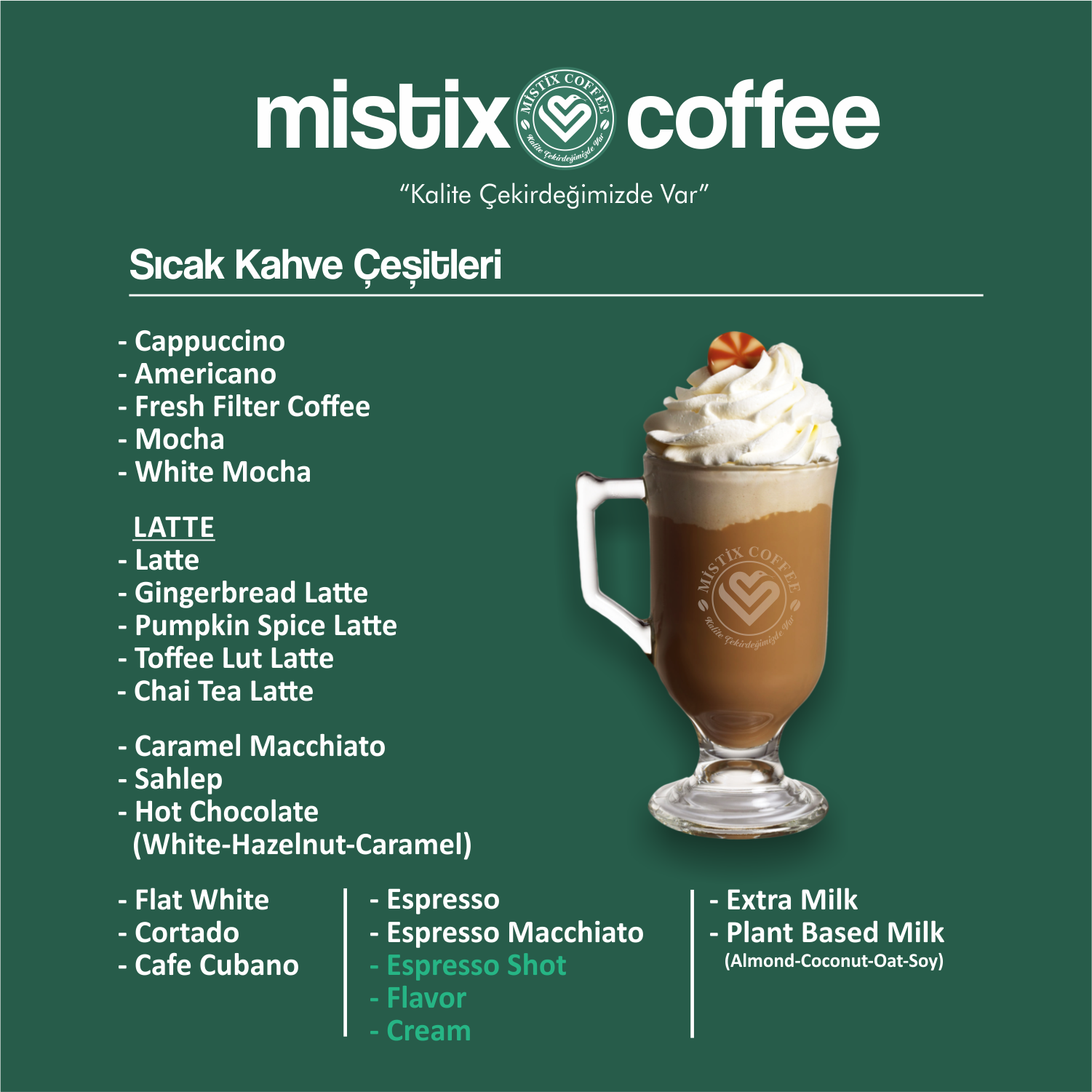 Mistik Sıcak Kahve Çeşitleri | Mistix Coffee